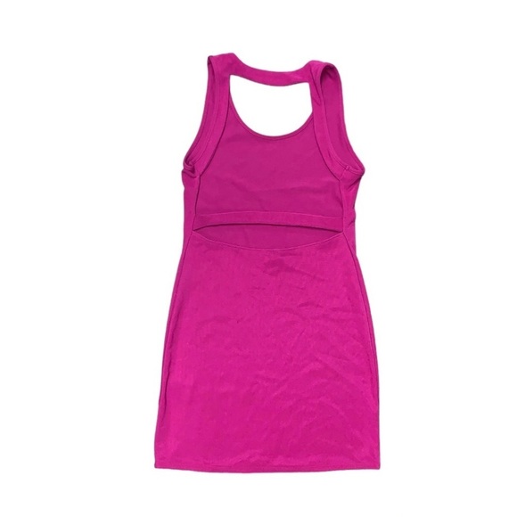 Sparkle & Fade Mini Dress Women's Size Large Pink Magenta Bodycon Open Back Tank - Picture 5 of 8